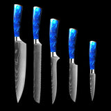 8-inch Chef Knife with Blue Resin Handle