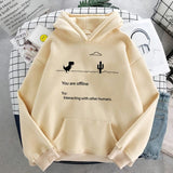 Autumn New Harajuku Kpop Women's Retro Hoodie Dinosaur Long