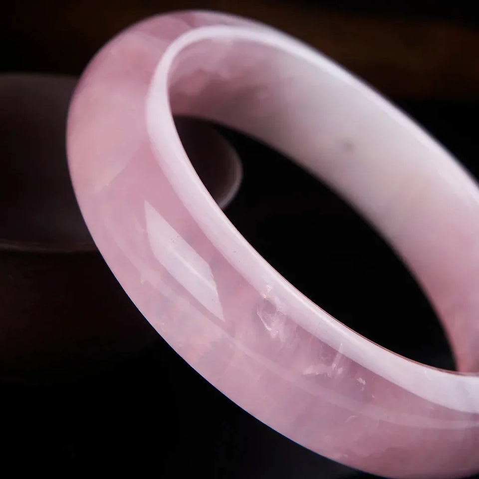 Natural Pink Rose Quartz Gemstone Woman Bangle Madagascar Fashion Bracelet 55mm 56mm 57mm 58mm 59mmm 60mm AAAAA