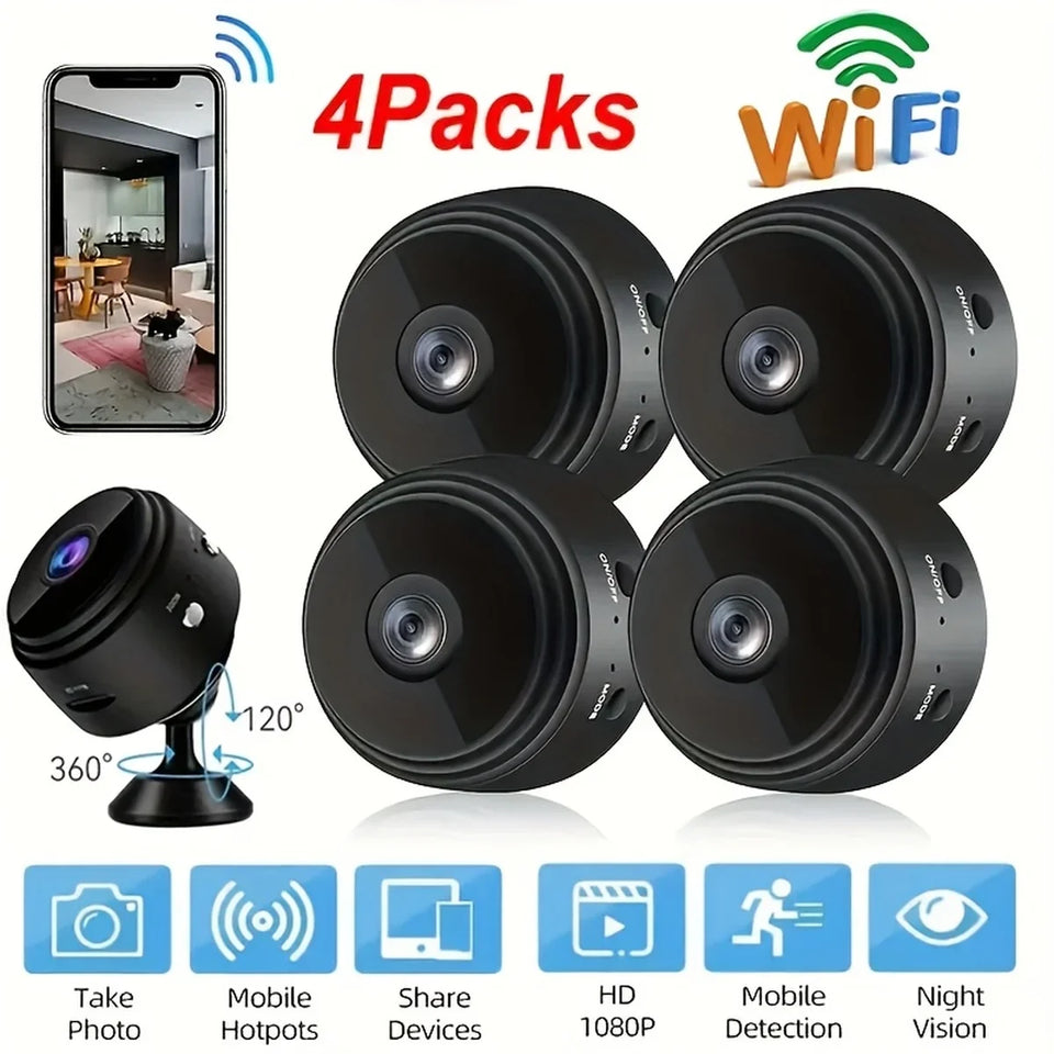 1/4pcs Mini Wireless Camera WiFi Hidden Camera Motion Detection, And Home Security for Indoor Outdoor Pet Monitoring USB Powered