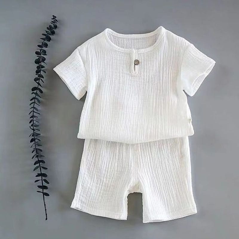 Summer Children Clothes Sets Linen Sports Clothes for Baby Girl Boy Clothing Sets T-Shirts+Shorts 2 Piece Kids 1-6Years Clothing