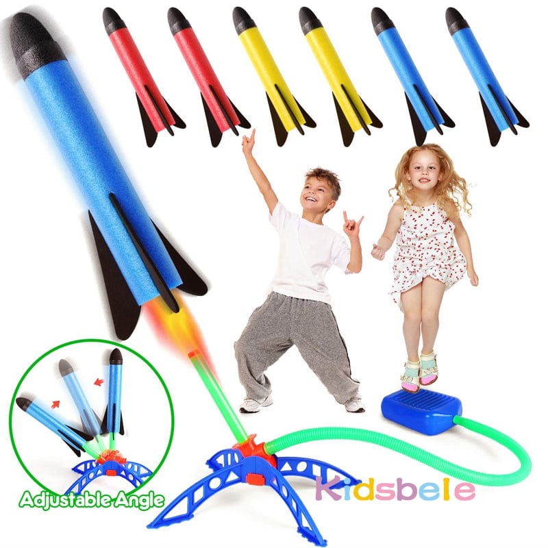Kid Air Rocket Foot Pump Launcher Toys Sport Game Jump Stomp Outdoor Child Play Set Toy Pressed Rocket Launchers Pedal Games