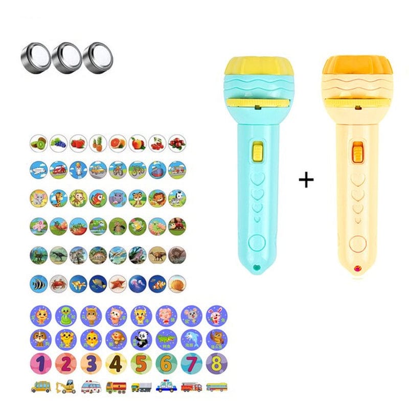 Children Sleeping Flashlight Projector Cartoon Animal Fruit Puzzle Educational Toys Baby Early Education Game Kids Toys