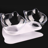 Non-Slip Double Cat Bowl Pet Water Food Feed Dog Bowls Pet Bowl with Inclination Stand Cats Feeder Feeding Bowl Kitten Supplies