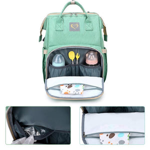 Baby Diaper Bag with Crib Chaning Station Maternity Backpack Detachable Foldable Bed Moms Dads Travel Bags Handbag