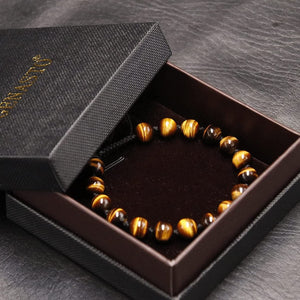 Black Obsidian Stone Beads Bracelet Natural Tiger Eye Onyx Lava Rock Stone Prayer Mala Beads Adjustable Aromatherapy Essential Oil Diffuser Bracelet for Men Women