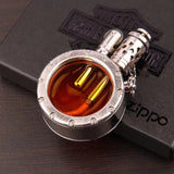 handmade pure copper gasoline lighter quartz visible transparent oil tank lighters portable round collection gift