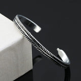 XIYANIKESilver Color Vintage Thai Silver Feather Leaf Bamboo Weave Bangle Bracelet Open Cuff Bangle For Women Men Gifts