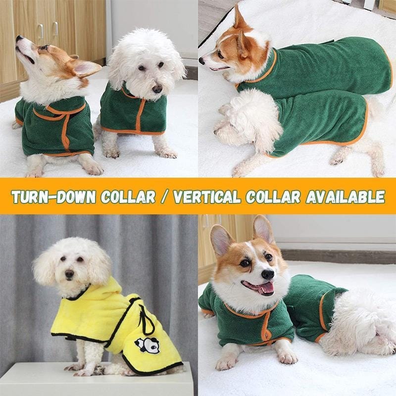 Dog Bathrobe Towel Bath Robe Pet Bathrobe Drying Coat Absorbent Towel