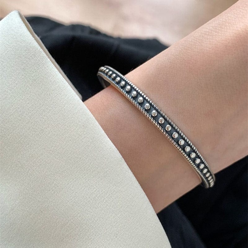 XIYANIKESilver Color Vintage Thai Silver Feather Leaf Bamboo Weave Bangle Bracelet Open Cuff Bangle For Women Men Gifts