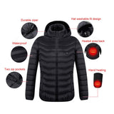 Thicken Electric Heated Jackets Down USB Down Cotton Outdoor Coat Hooded Winter Thermal Warmer Jackets Winter Outdoor