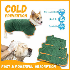 Dog Bathrobe Towel Bath Robe Pet Bathrobe Drying Coat Absorbent Towel