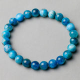 Natural Genuine Blue Apatite Phosphorite Round Loose 8mm Smooth Beads Bracelet For Women Men Energy Jewelry