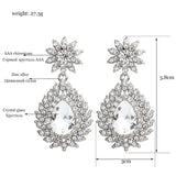 FARLENA Jewelry Elegant Water Drop Earrings Fashion Crystal Rhinestones Earrings for women wedding