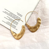 Legenstar New Trend Hammered Earrings For Womens Gold Color Meatal Jewelry Alloy Geometric Hoop Statement Boho Earrings