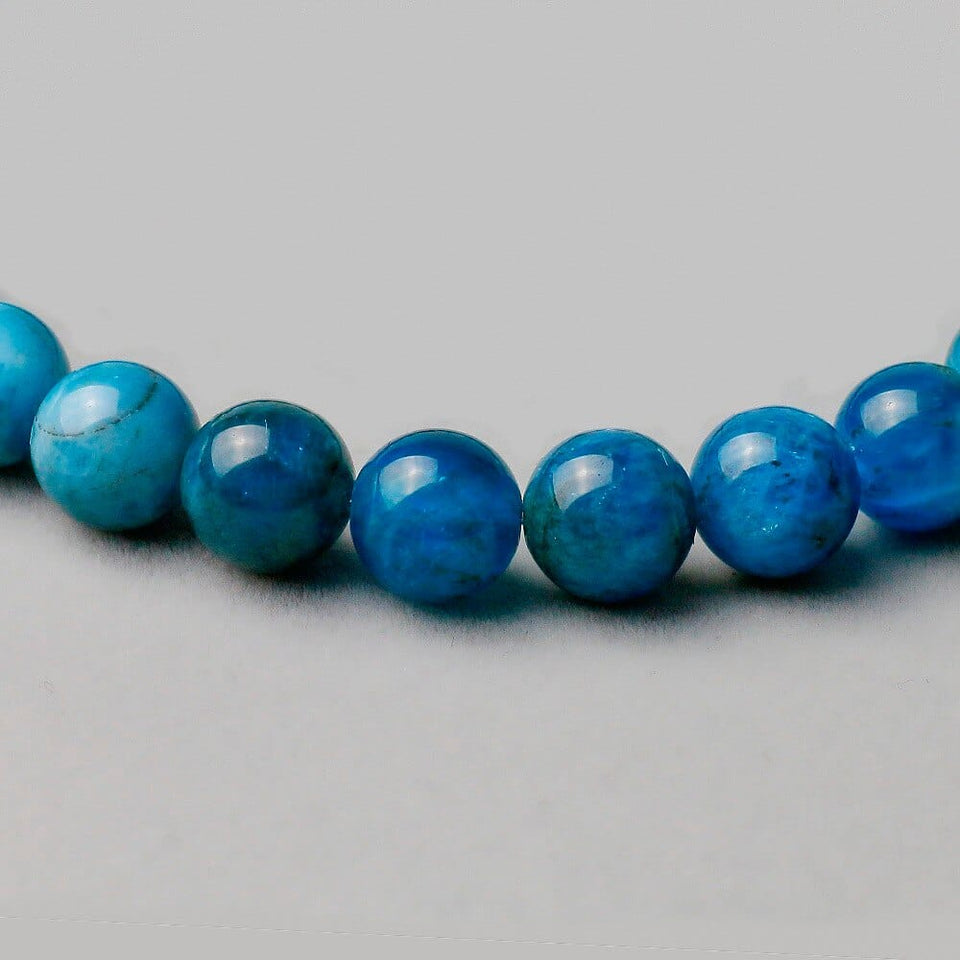 Natural Genuine Blue Apatite Phosphorite Round Loose 8mm Smooth Beads Bracelet For Women Men Energy Jewelry