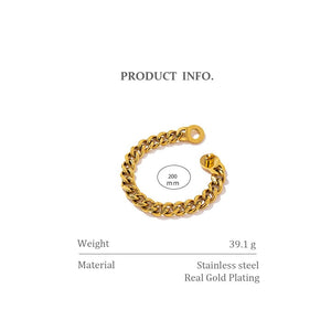 Yhpup 316L Stainless Steel Metal Bracelet High Quality Heavy Metal 18 K Plated Chain браслеты Statement Jewelry Bijoux Femme