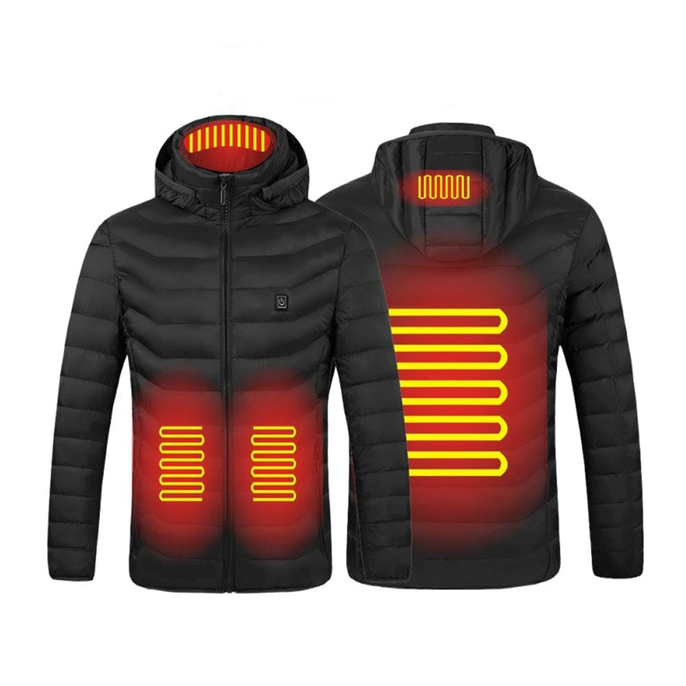 Thicken Electric Heated Jackets Down USB Down Cotton Outdoor Coat Hooded Winter Thermal Warmer Jackets Winter Outdoor