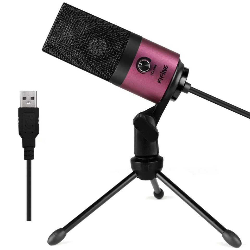 Fifine Metal USB Condenser Recording Microphone For Laptop  Windows Cardioid Studio Recording Vocals  Voice Over,Video-K669