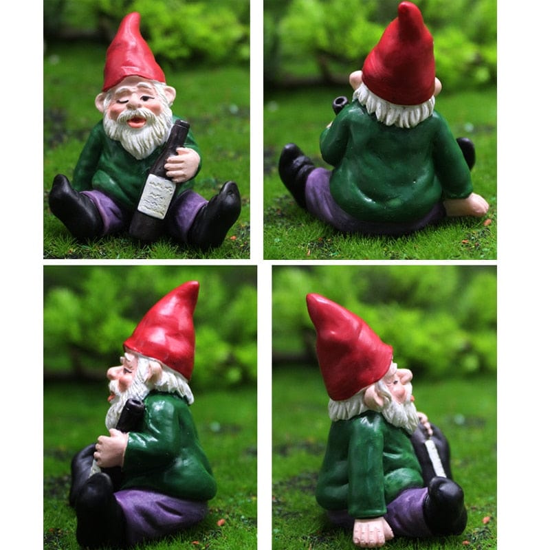 4pcs fairy drunk garden gnomes figurines miniature resin garden landsc