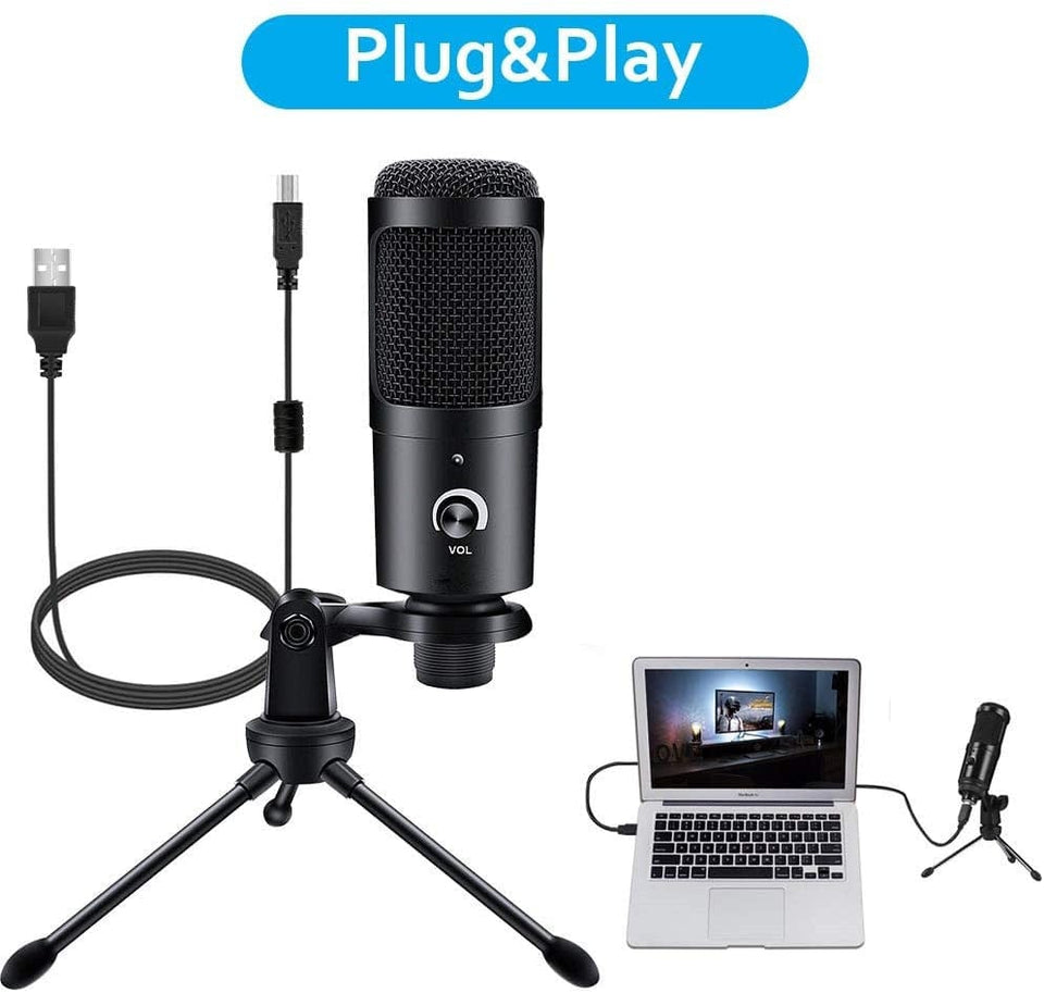 Professional Studio Microphone Usb Wired Condenser Karaoke Mic Computer Microphones Shock Mount+Cable for Pc Notebook