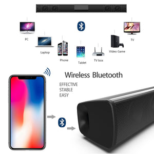 Home Theater HIFI Portable Wireless Bluetooth Speakers Column Stereo Bass Sound bar FM Radio USB Subwoofer for Computer TV Phone