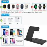 15W Fast Wireless Charger Stand For iPhone 14 13 12 11 8 Apple Watch 4 in 1 Foldable Charging Station for Airpods Pro iWatch