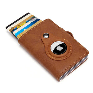 Airtag Wallet Luxury Leather Card Bag for Apple Airtags Tracker Anti-Lost Protective Cover Men Women PU Wallet with Airtags Case