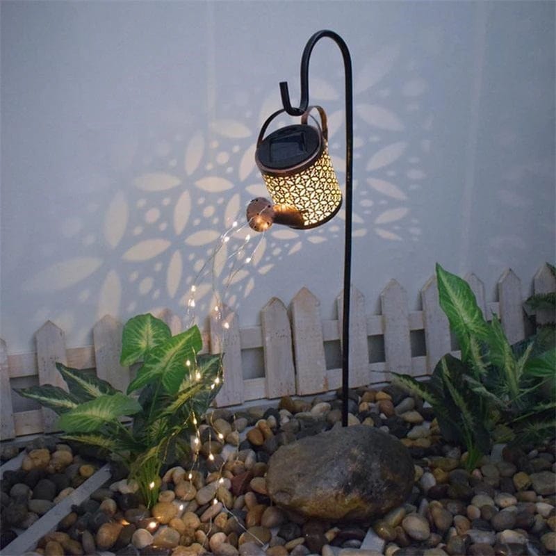 Solar Powered Watering Can Sprinkles Fairy Waterproof Shower LED Light Lantern for Outdoor Garden Lighting Courtyard Decorations